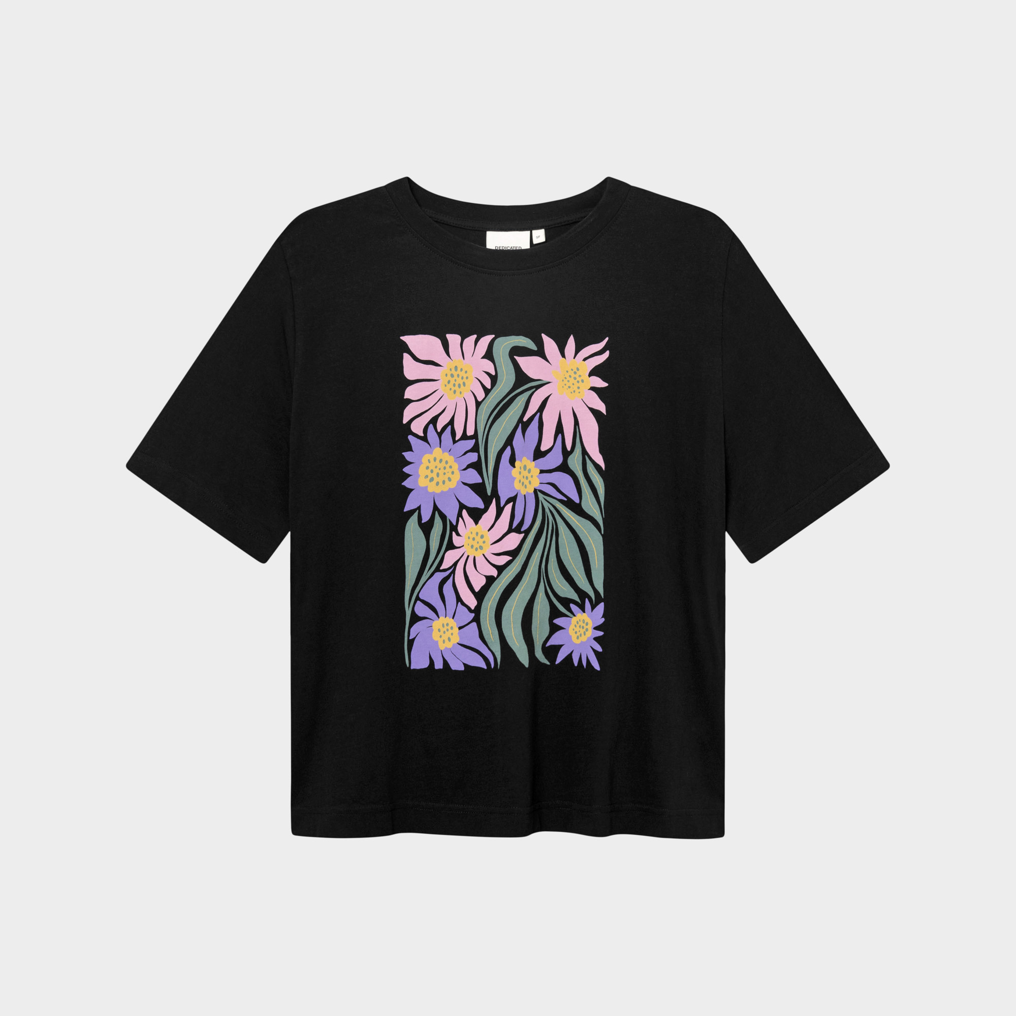 DEDICATED - T-shirt Vadstena Daisy Block Black