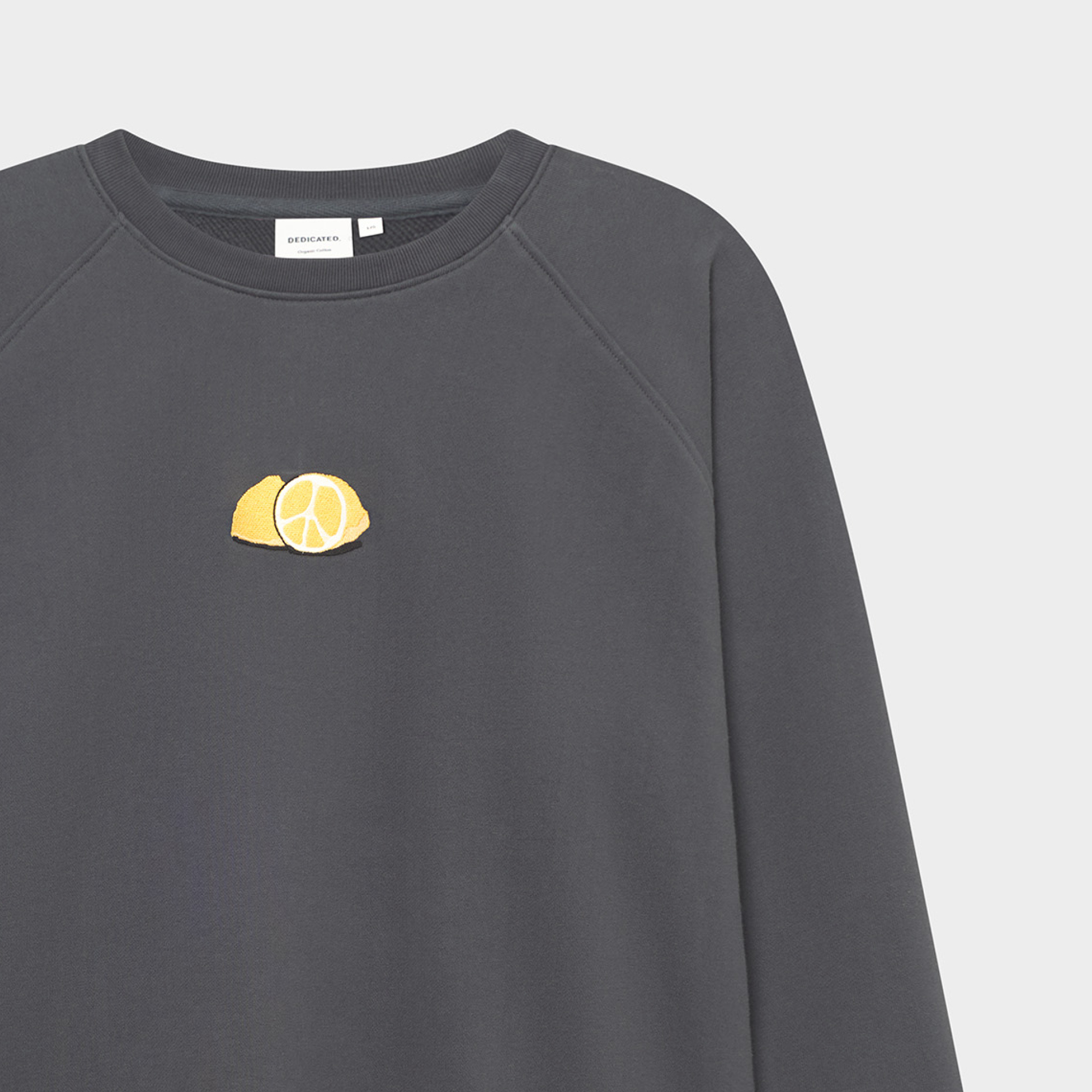 Sweatshirt Malmoe Lemon Peace Charcoal