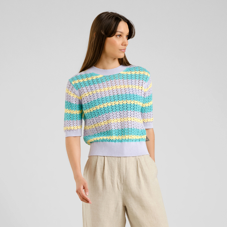 FLÉN big color henry knit FLEN big color henry knit（Knitted T-shirt Flen Crochet