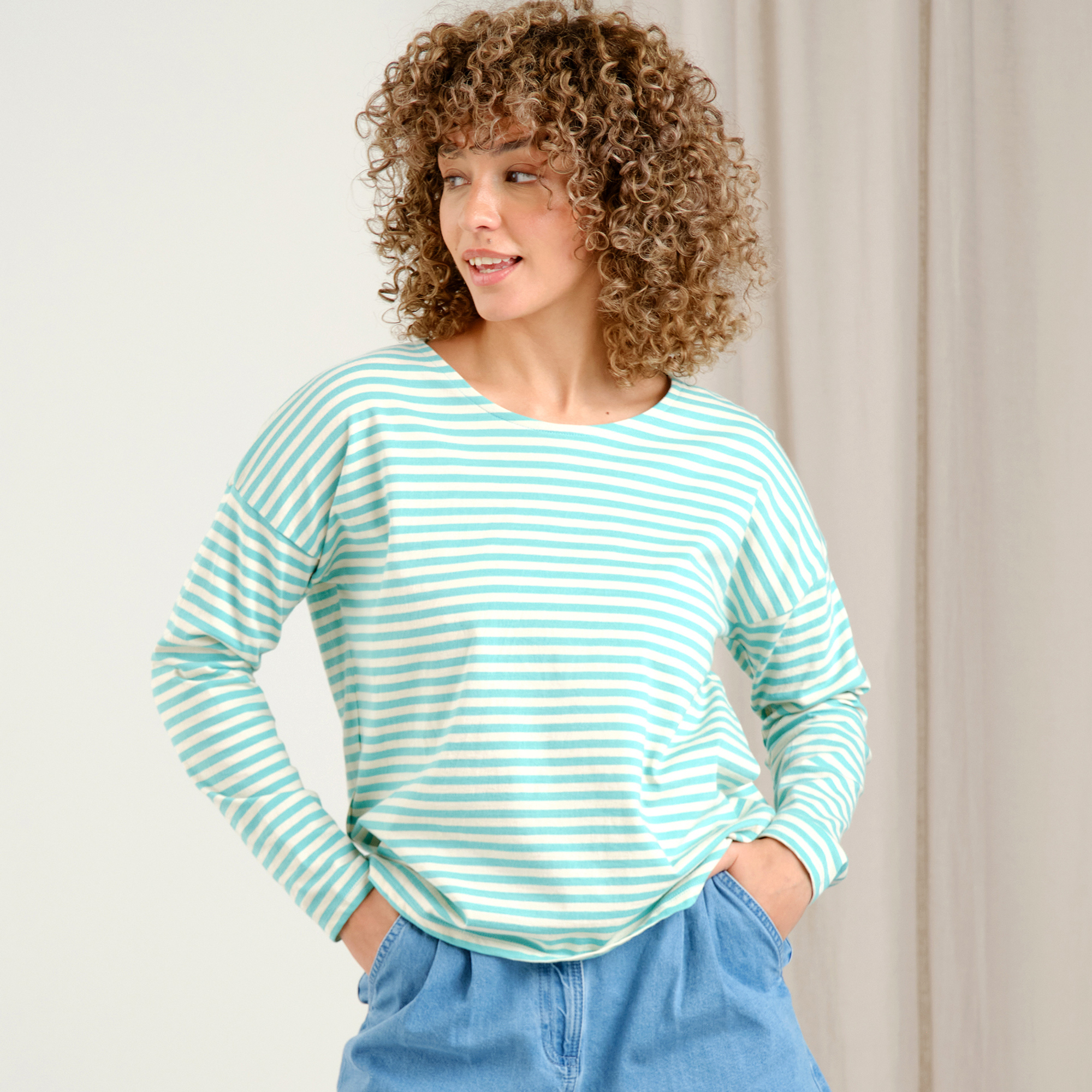 Top Humledal Stripes Pool Blue