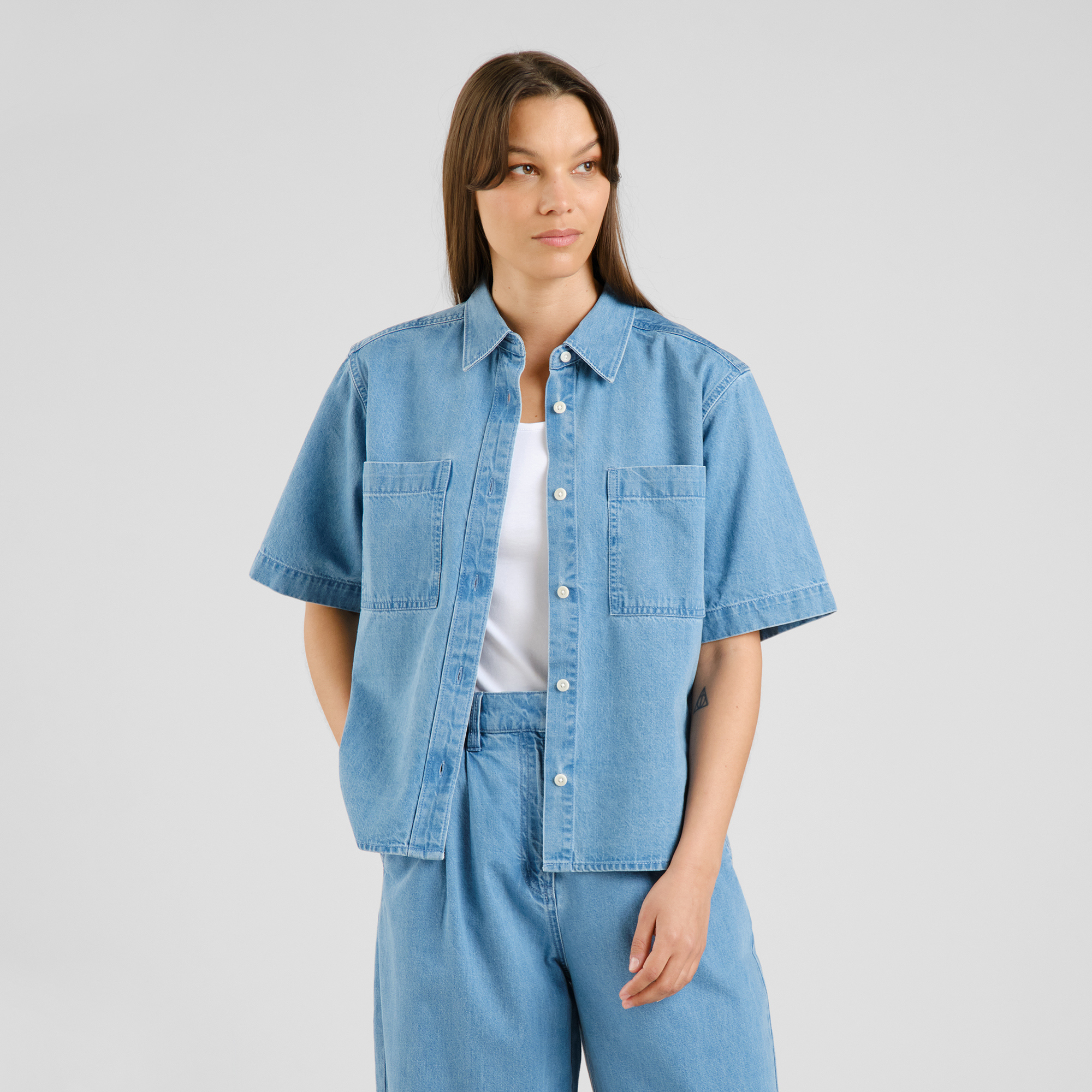 Dedicated 【 Shirt Stensvik Denim Light Blue Women 】 ファッション レディースファッション トップス その他トップス レデ DEDICATED - Shirt Stensvik Denim Light Blue
