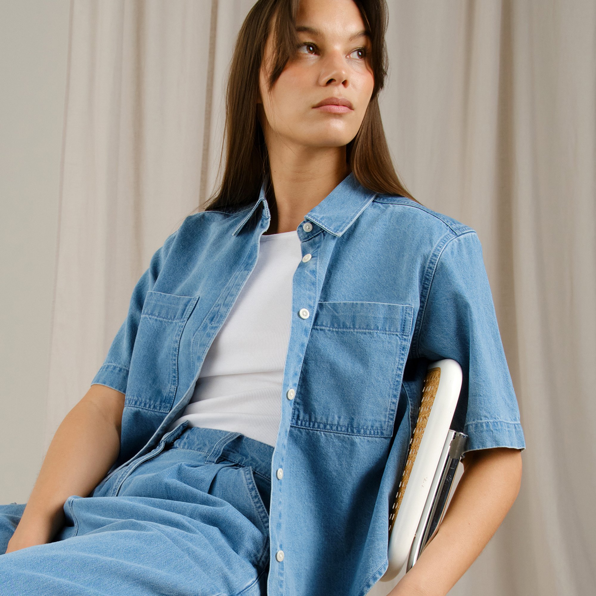 Dedicated 【 Shirt Stensvik Denim Light Blue Women 】 ファッション レディースファッション トップス その他トップス レデ DEDICATED - Shirt Stensvik Denim Light Blue