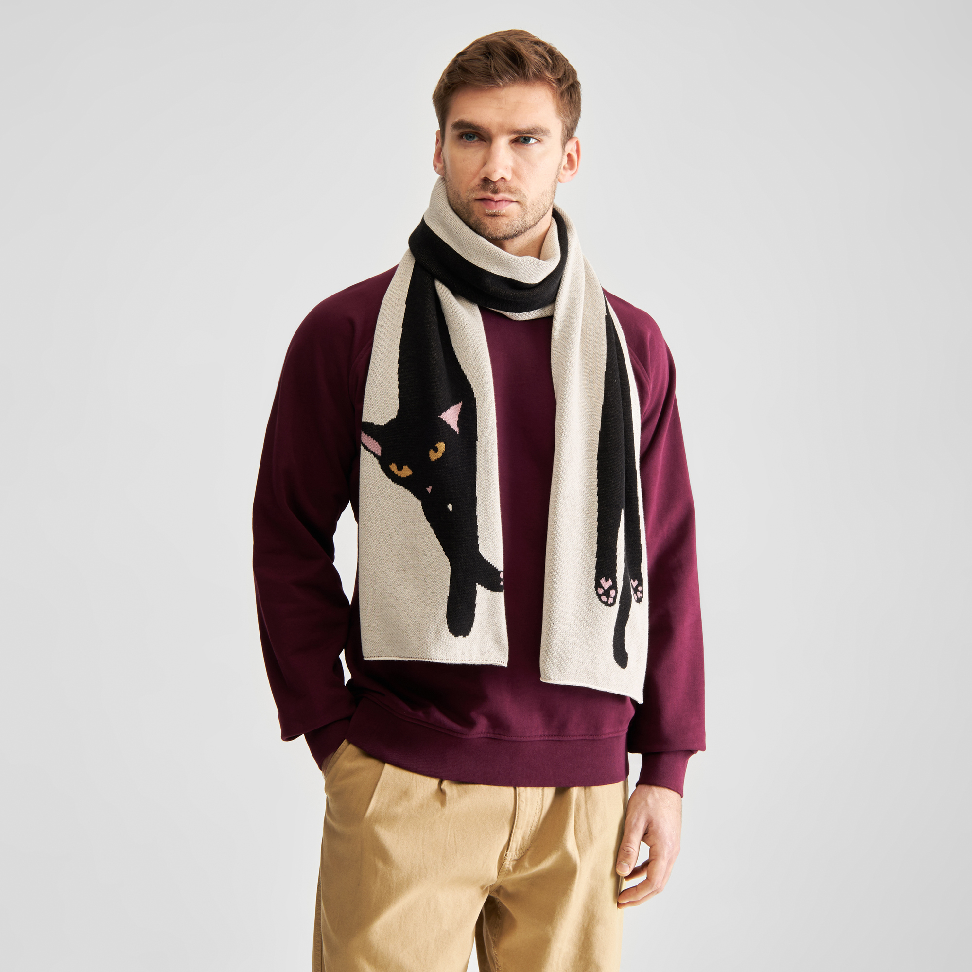 DEDICATED - Scarf Rossberga Long Cat Vanilla White