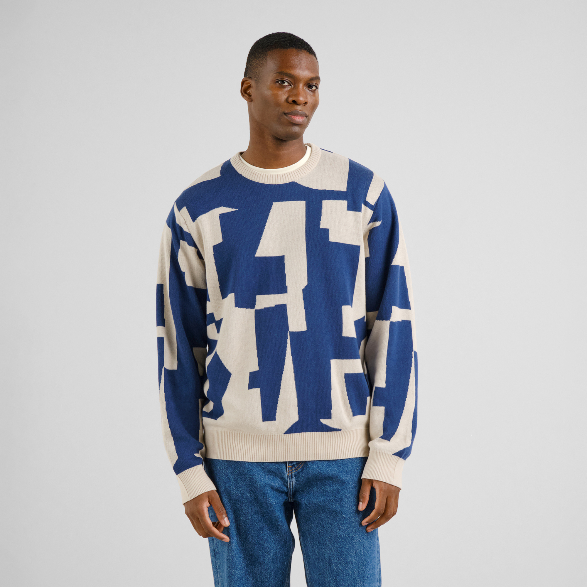 DEDICATED - Sweater Mora Abstract Chaos Oat White