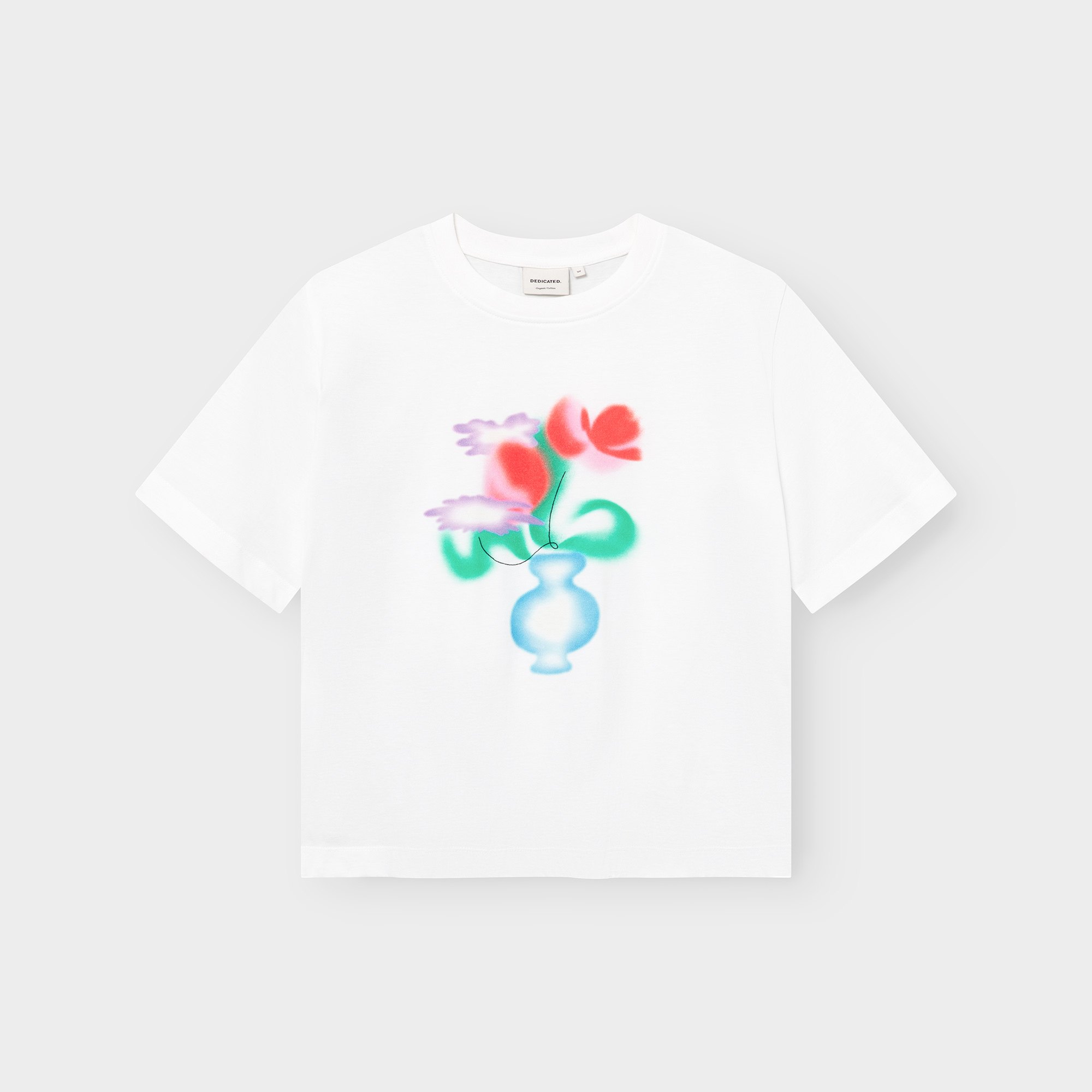 T-shirt Vadstena Spray Flowers White