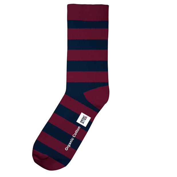 Socks Stripes Burgundy & Navy