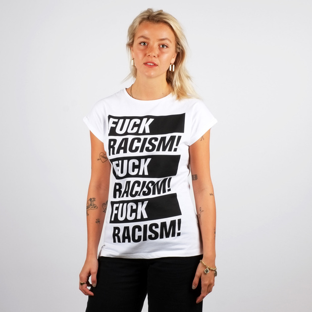 T-shirt Visby Fuck Racism White