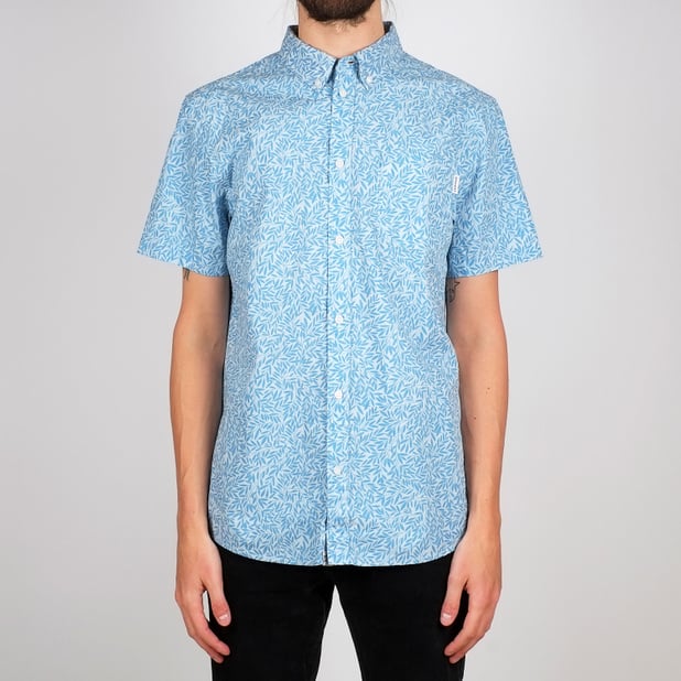 Shirt Short Sleeve Sandefjord Poplin Small Leaves