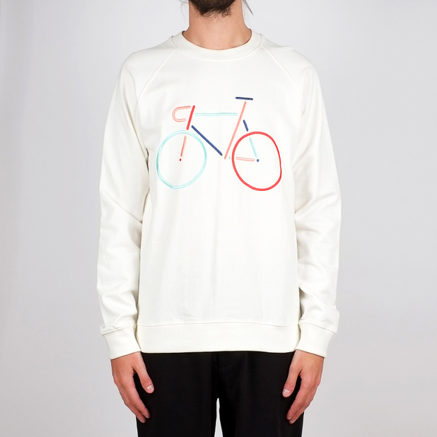 Sweatshirt Malmoe Color Bike Embroidery Off-White