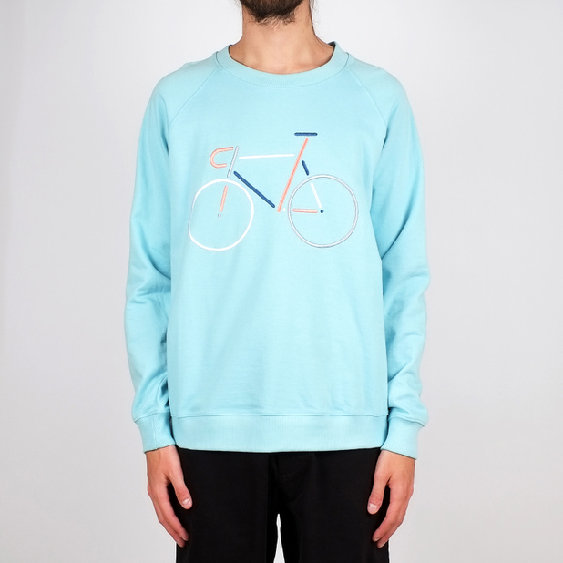 Sweatshirt Malmoe Color Bike Embroidery Beach Blue