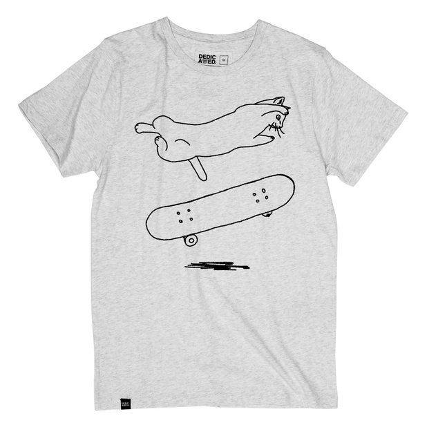 T-shirt Stockholm Cat Flip Grey Melange