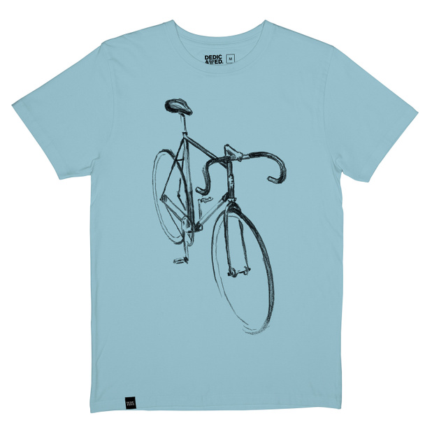 T-shirt Stockholm Drawn Bike Beach Blue