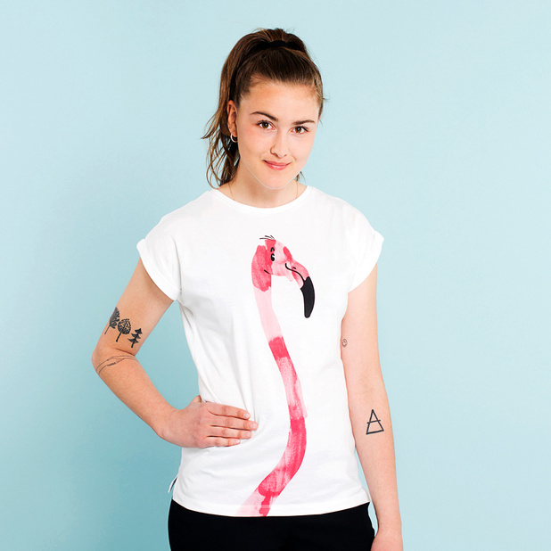 T-shirt Visby Drawn Flamingo
