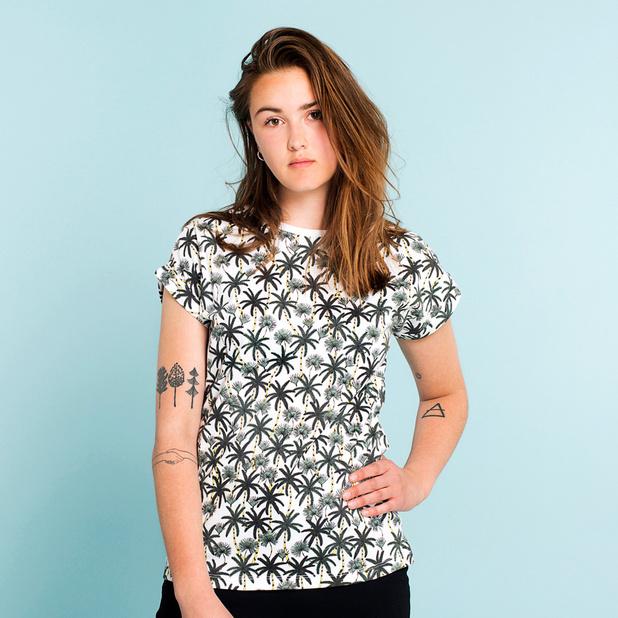 T-shirt Visby Beach Palms White