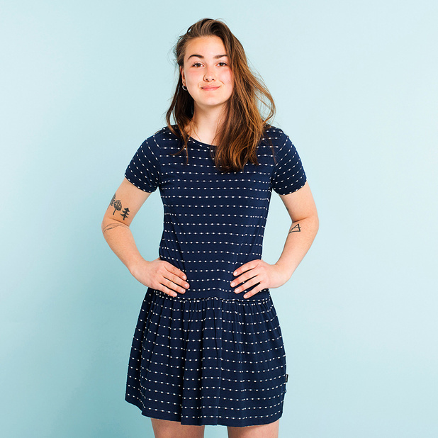 Dress Sandvig Stripe Dots Navy