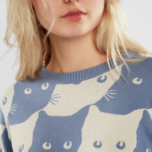 Sweater Arendal Cats Steel Blue