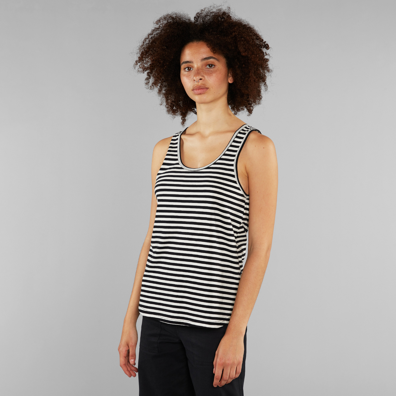 Top Nora Stripes Black/Off-White