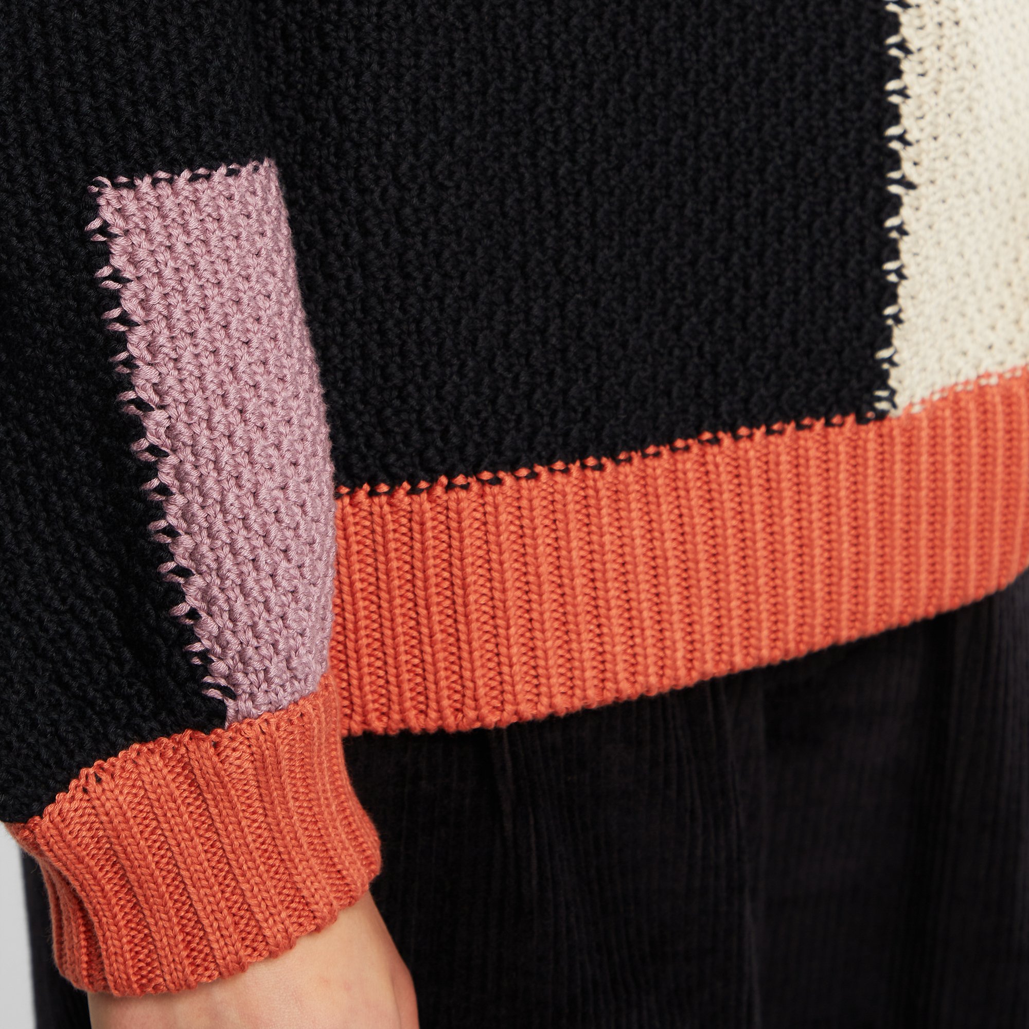 Dedicated 【 Sweater Knitted Rutbo Blocks Multi Berry Women 】 レディース DEDICATED - Women's Knitted Sweater Rutbo in Color Blocks