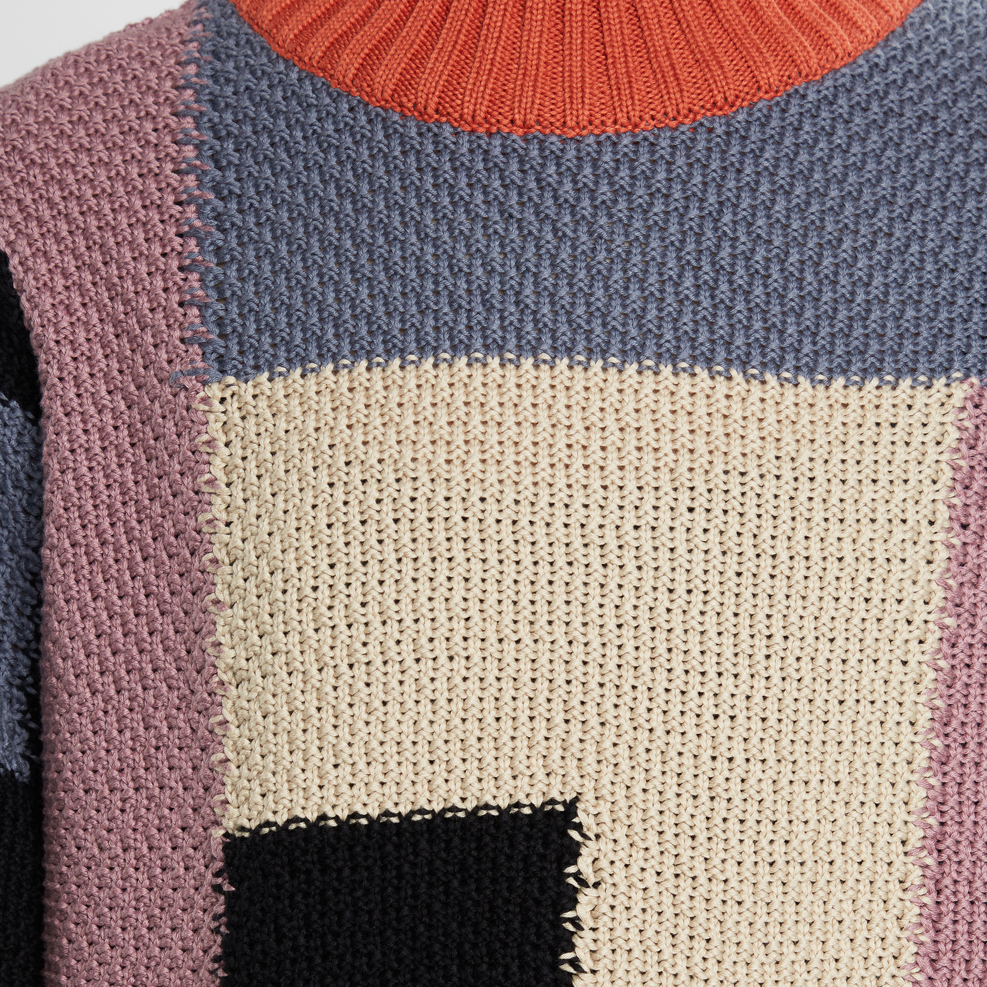 Dedicated 【 Sweater Knitted Rutbo Blocks Multi Berry Women 】 レディース DEDICATED - Women's Knitted Sweater Rutbo in Color Blocks