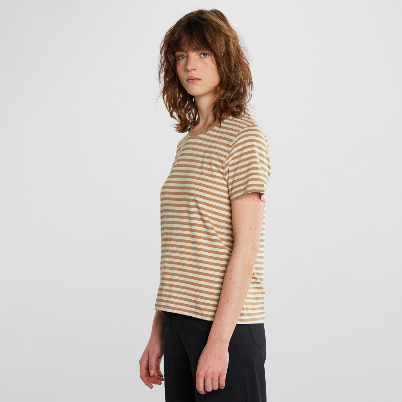 T-shirt Mysen Stripes Tiger Brown/Oat White