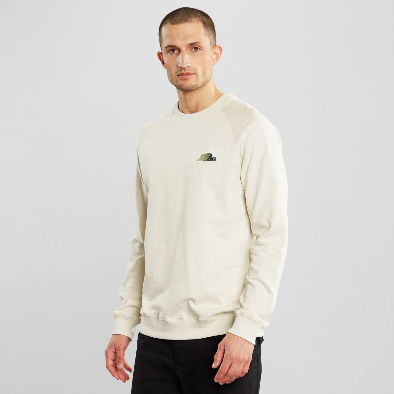 Sweatshirt Malmoe Tent EMB Oat White