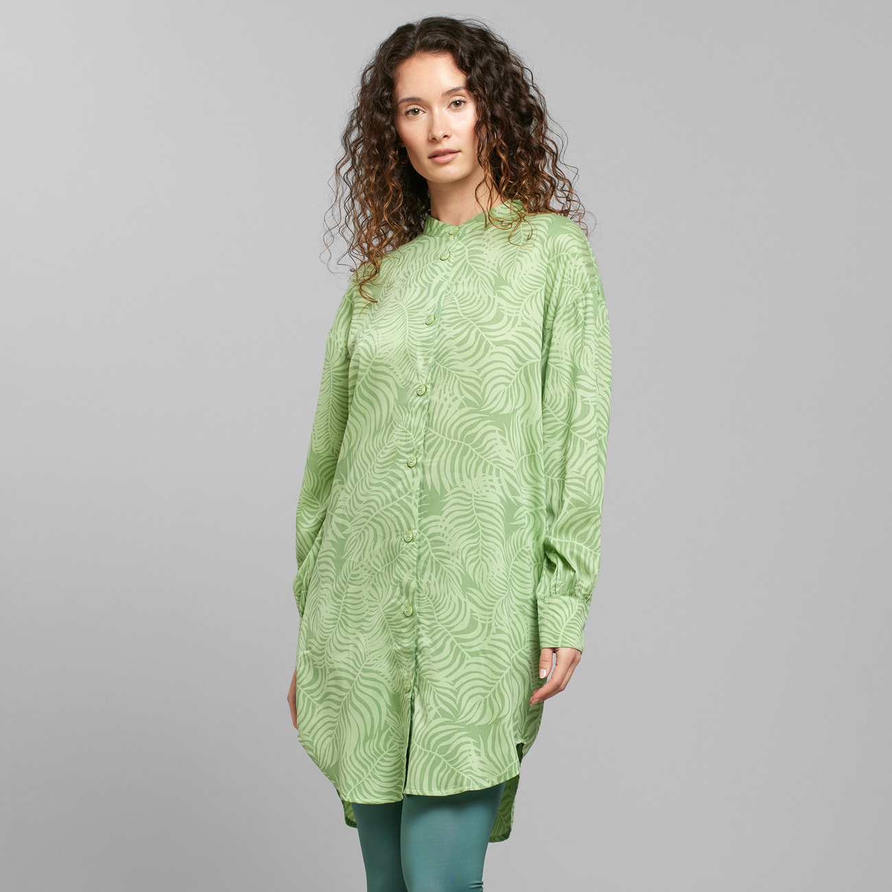 Shirt Ljunga Palm Leaves Green