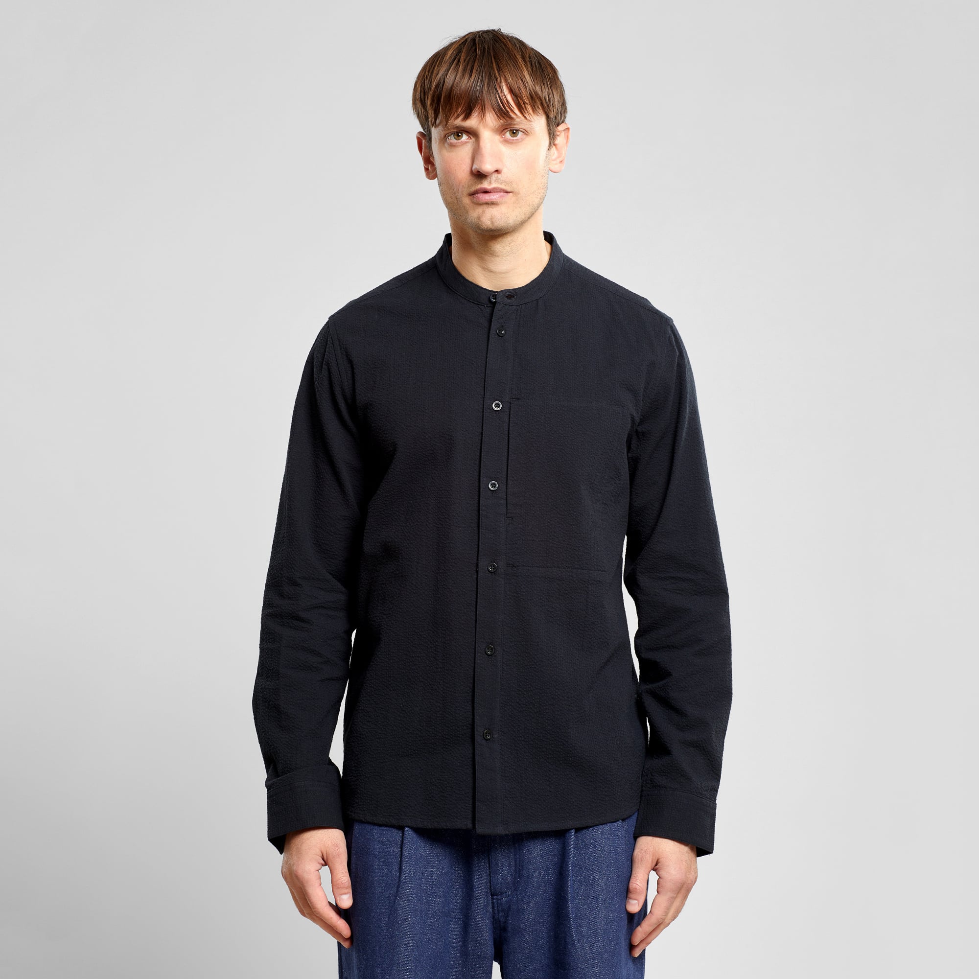 Shirt Onsala Seersucker Black