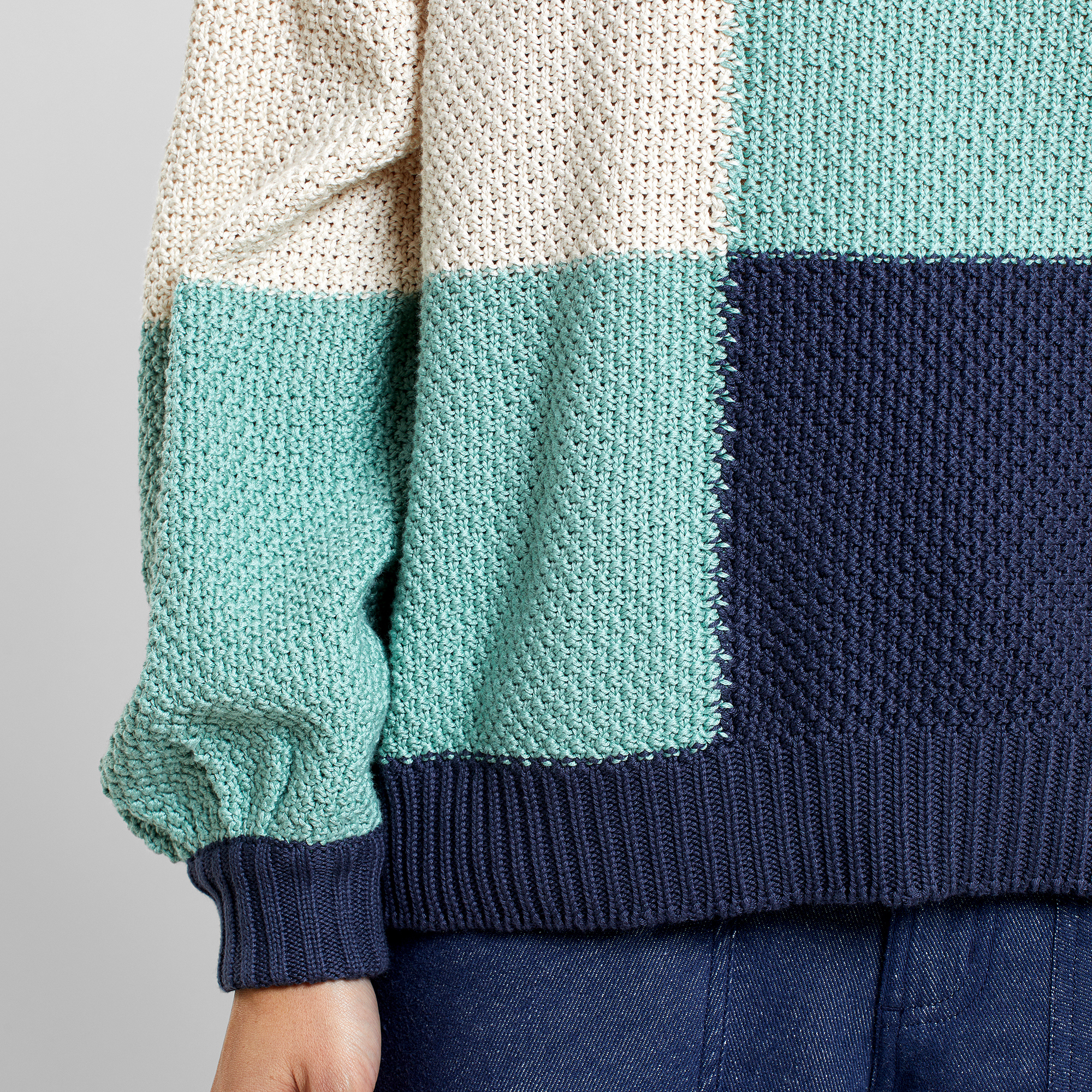 Dedicated 【 Sweater Knitted Rutbo Blocks Green Women 】 ファッション レディースファッション トップス ニット セーター DEDICATED - Sweater Knitted Rutbo Blocks Green