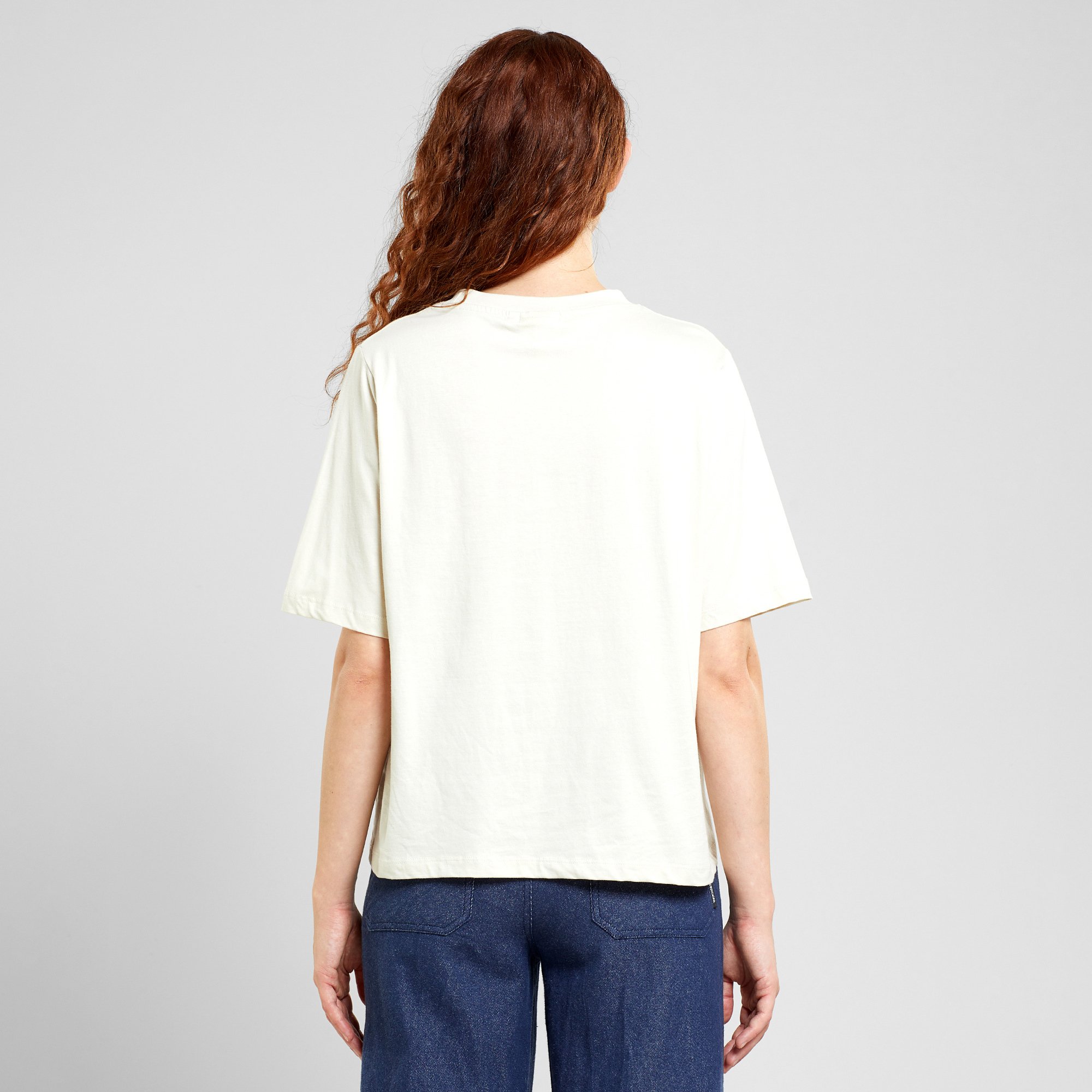 Dedicated 【 T-Shirt Vadstena Take A Hike Oat White Women 】 レディース DEDICATED - T-shirt Vadstena Take a Hike Oat White