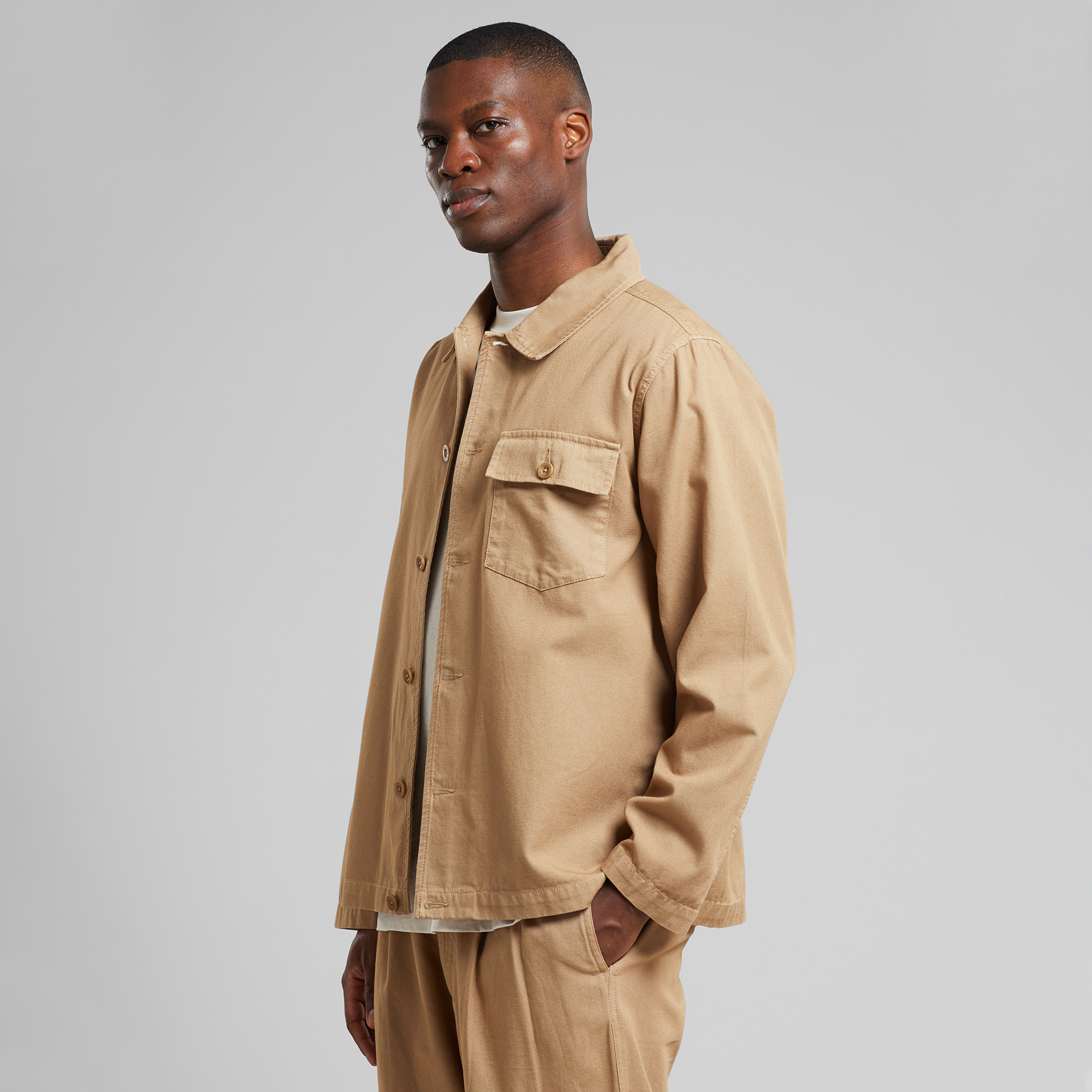 DEDICATED - Jacket Kangos Canvas Kelp Beige