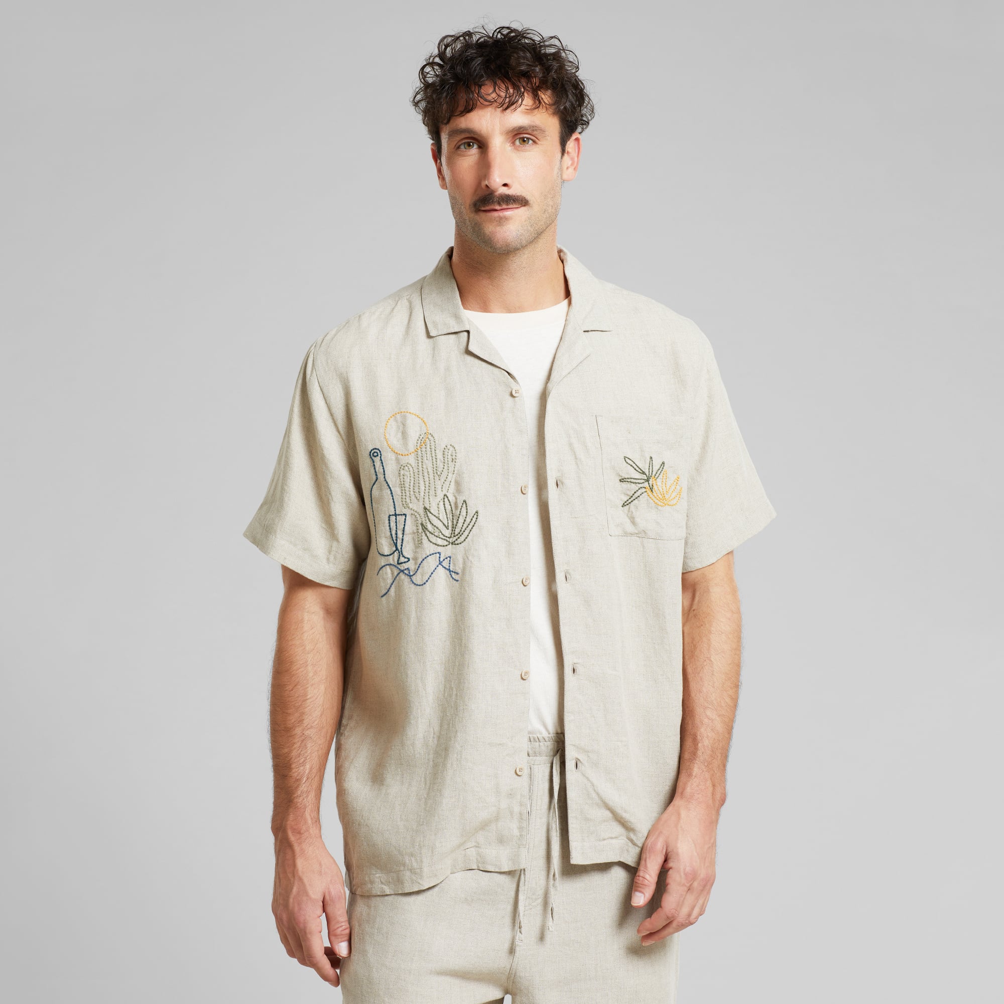 Shirt Marstrand Linen Emb Ecru