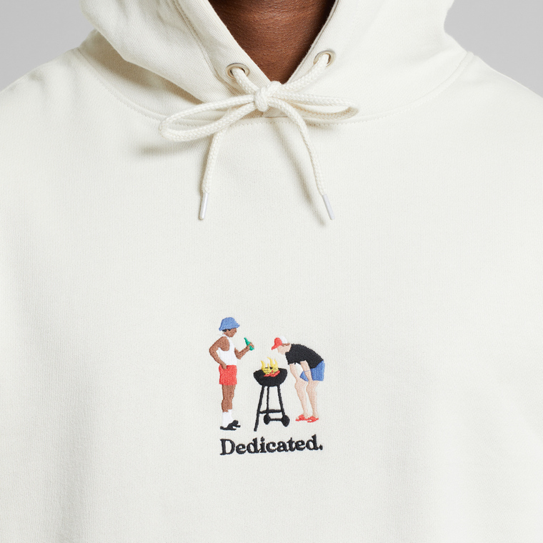 Hoodie Falun BBQ Emb Oat White