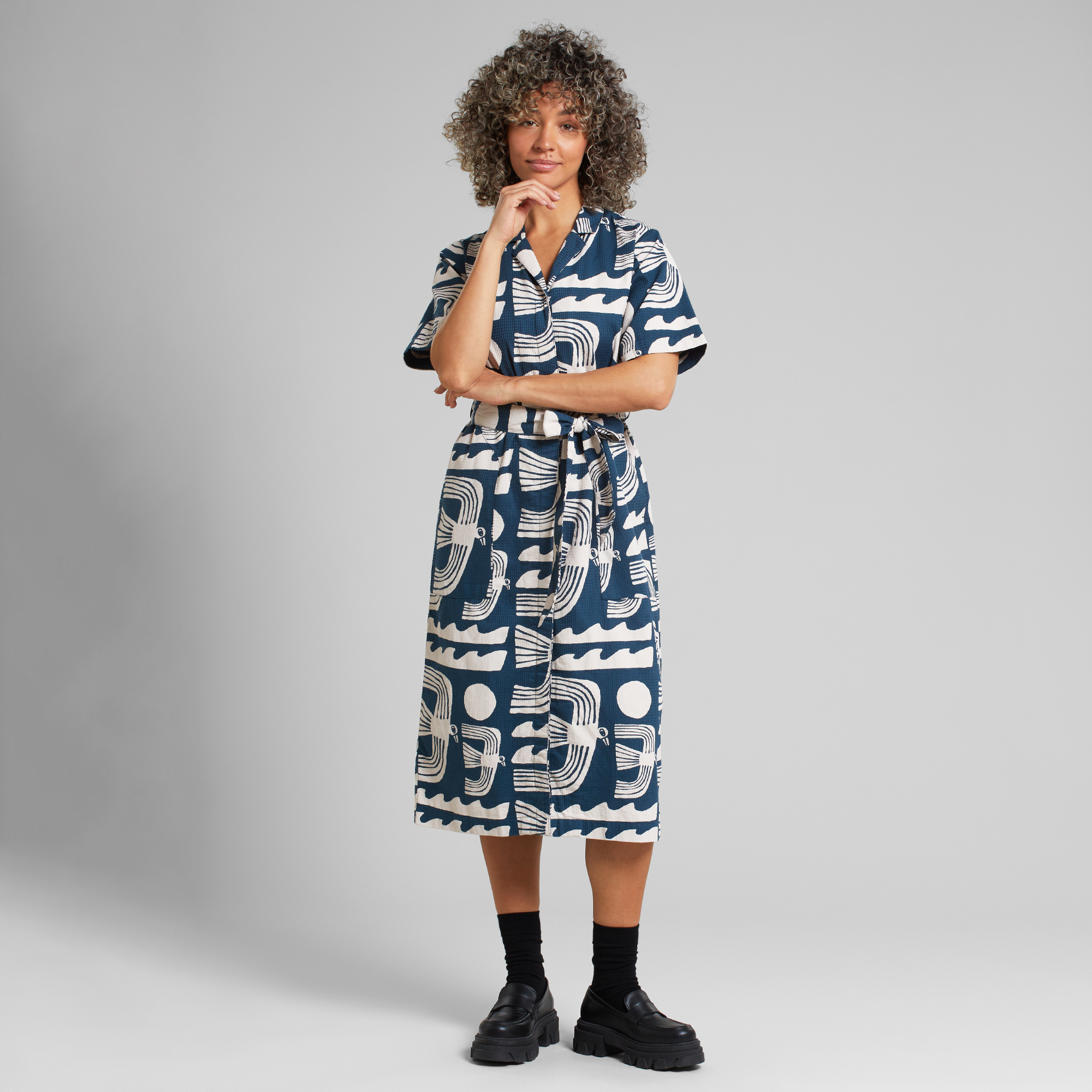 DEDICATED - Shirt Dress Orrefors Seagulls Majolica Blue