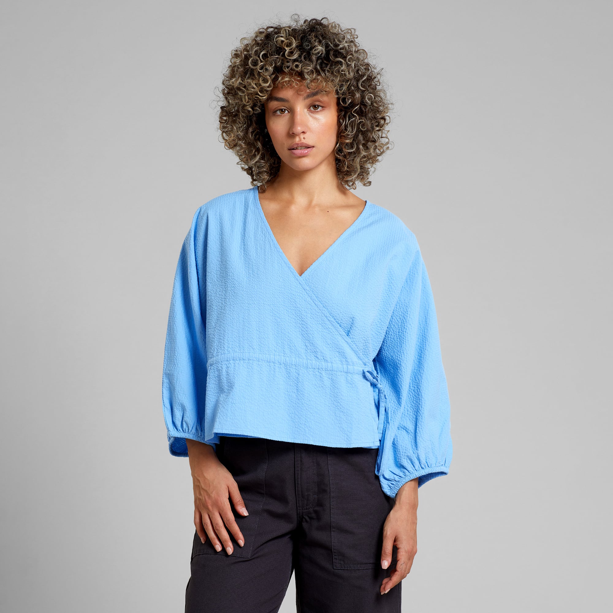 DEDICATED - Wrap Top Rosenvik Della Blue