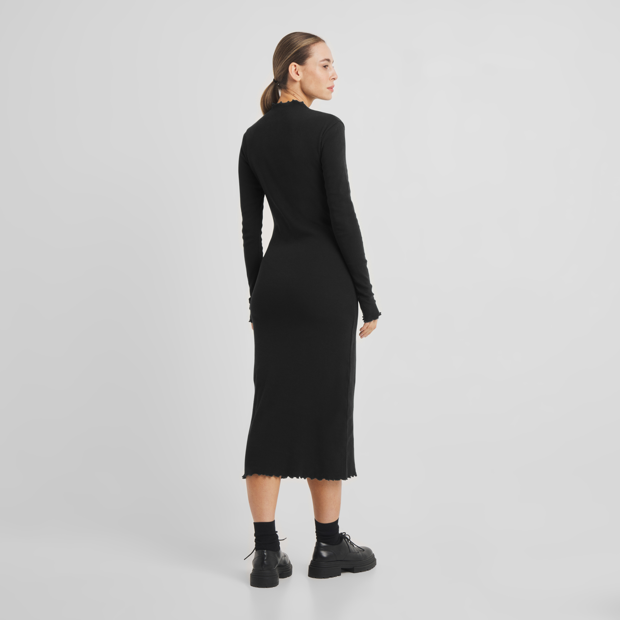 DEDICATED - Rib Dress Lofta Black